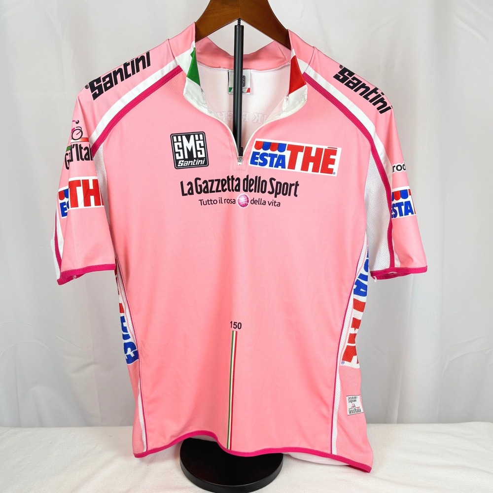 Santini SMS Giro d'Italia Cycling Jersey Pink EstaThe Maglia Rosa Men 3XL Italy